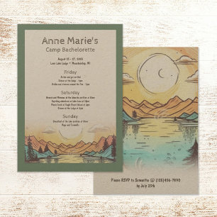 Camp Bachelorette Party Weekend Itinerary Invitation