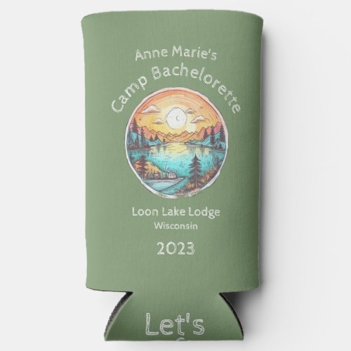 Camp Bachelorette Party Weekend Keepsake Seltzer Can Cooler