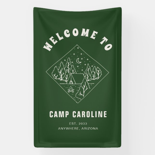 Camp Bachelorette Party Welcome Banner (Vertical)