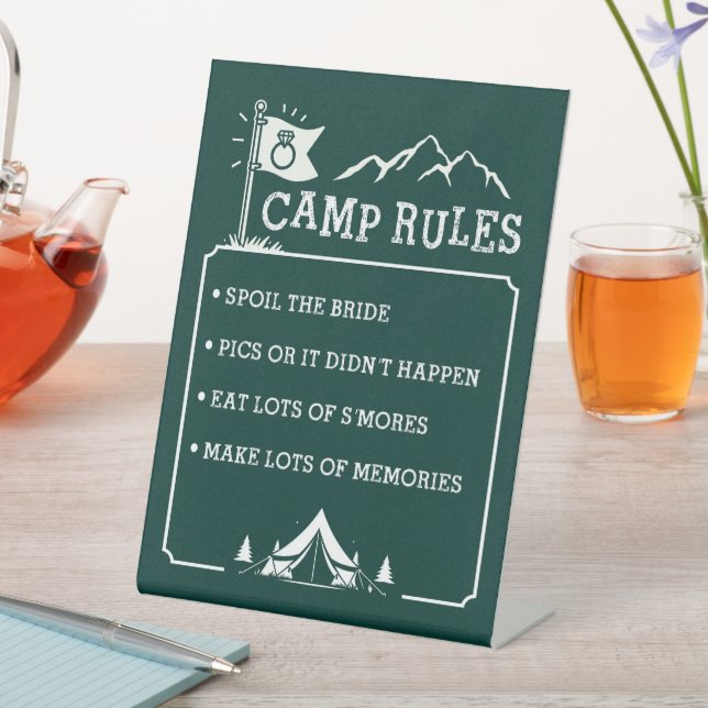 Camp Bachelorette Pedestal Sign (In SItu)