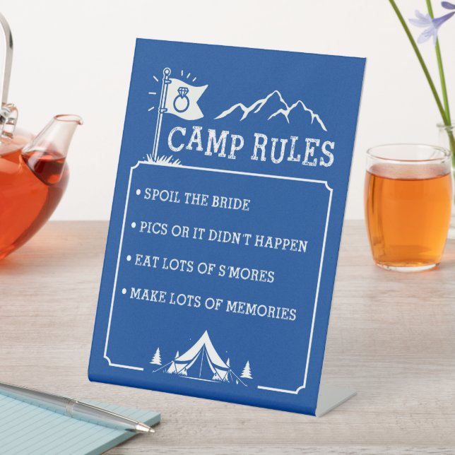 Camp Bachelorette Pedestal Sign (In SItu)