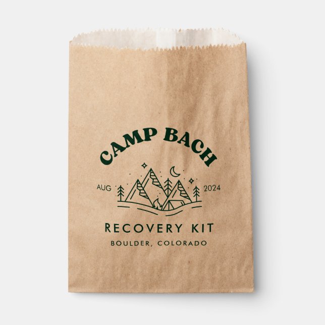 Camp Bachelorette Recovery Kit Favor Bag (Front)