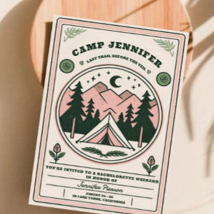 Camp Bachelorette Rustic Woodsy Mountain  Invitation