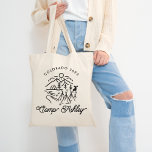 Camp Bachelorette Tote Bag<br><div class="desc">This Camp themed bachelorette tote bag is the perfect gift for bridesmaids and the bride on a mountain or lake bachelorette trip! Customize it with the location,  date and bride's name to make it on of a kind!</div>