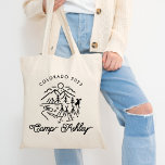 Camp Bachelorette Tote Bag<br><div class="desc">This Camp themed bachelorette tote bag is the perfect gift for bridesmaids and the bride on a mountain or lake bachelorette trip! Customize it with the location,  date and bride's name to make it on of a kind!</div>