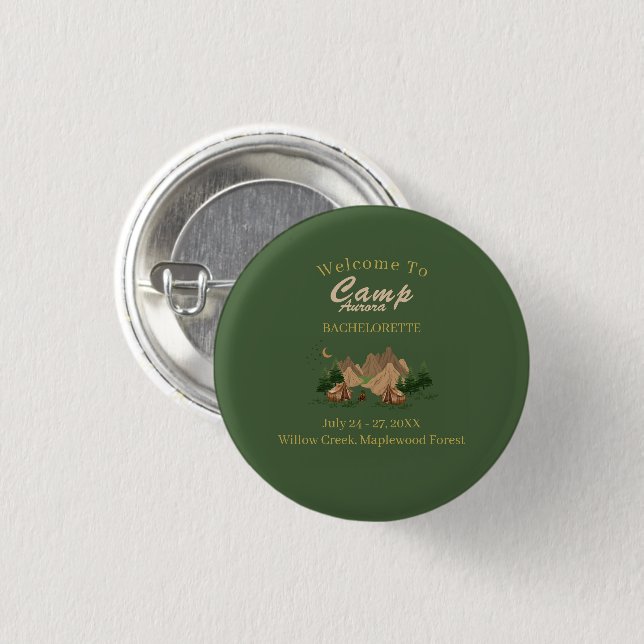 Camp Bachelorette Weekend Adventure Button (Front & Back)