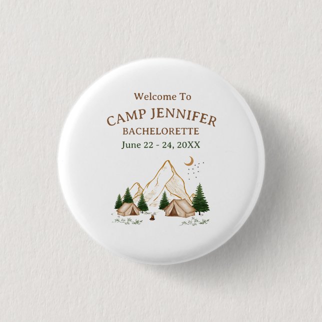 Camp Bachelorette Weekend Adventure Button (Front)