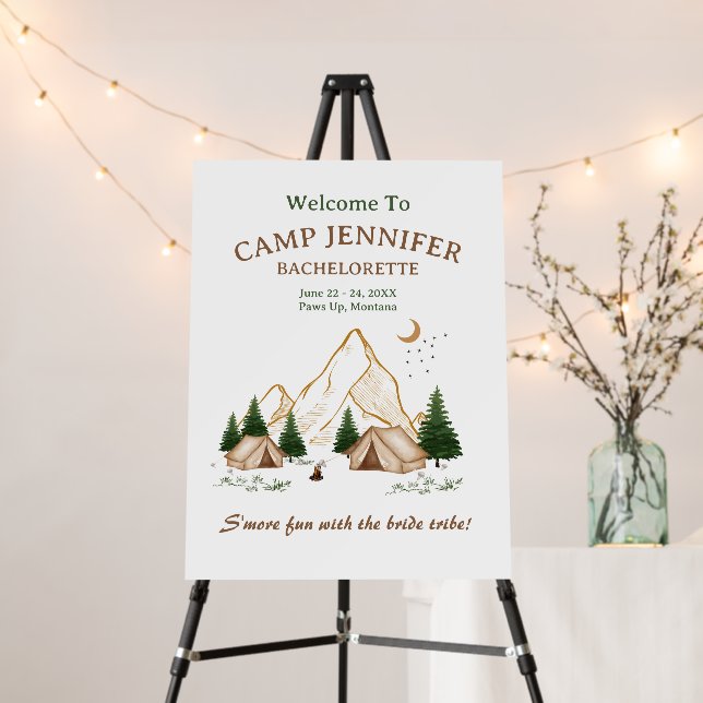 Camp Bachelorette Weekend Adventure Foam Board (In Situ (Stand))