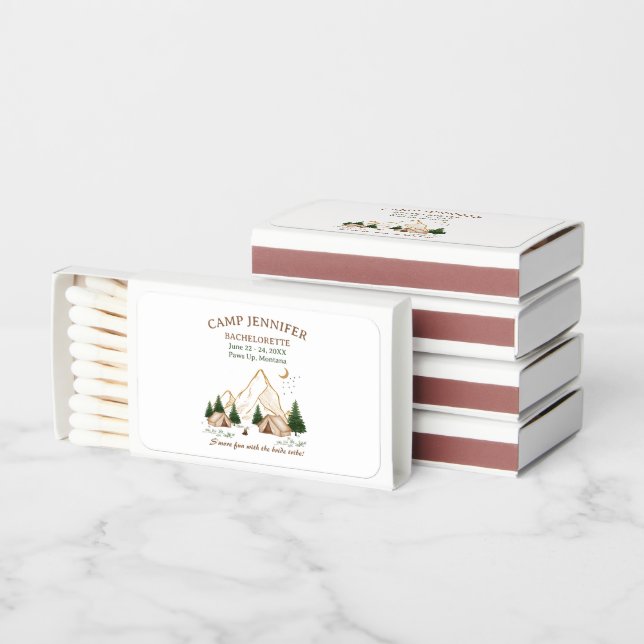Camp Bachelorette Weekend Adventure Matchboxes (Stacked)