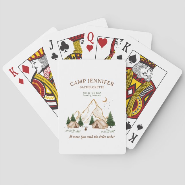Camp Bachelorette Weekend Adventure Poker Cards (Back)