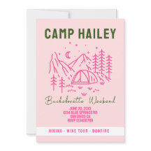 Camp bachelorette weekend invitation