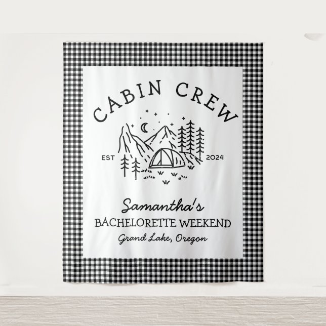 Camp Bachelorette weekend Mountains Tapestry (Front)