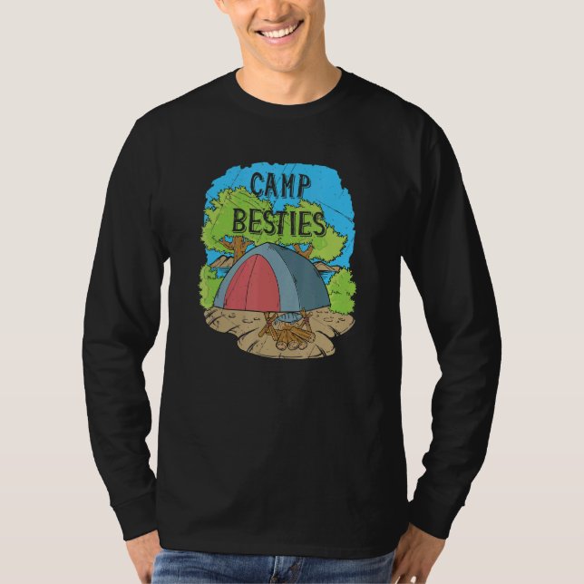 Camp Besties   Camping Friends And Backpacker Part T-Shirt (Front)