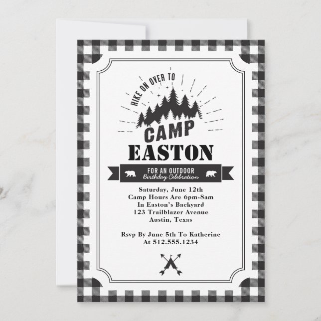 Camp Birthday Party Invitation (Front)