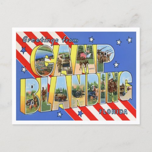 Camp Blanding Florida Vintage Big Letters Postcard