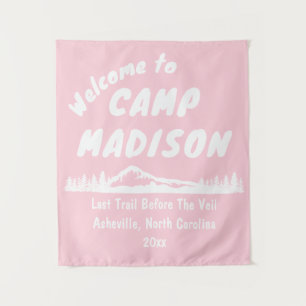 Camp Bridal Shower Bach Mountain Light Pink Prop Tapestry
