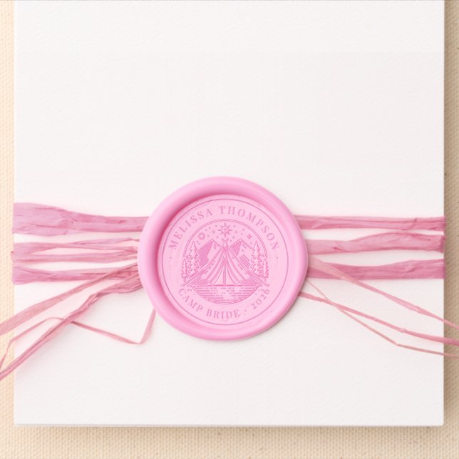 Camp Bride Bachelorette Weekend Wax Seal Sticker (Front)