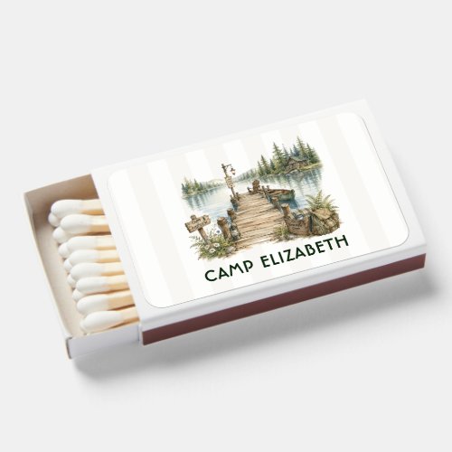 Camp Bride Lakeside Personalized Bachelorette Matchboxes