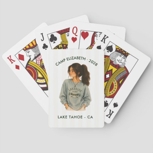 Camp Bride Lakeside Personalized Bachelorette Poker Cards