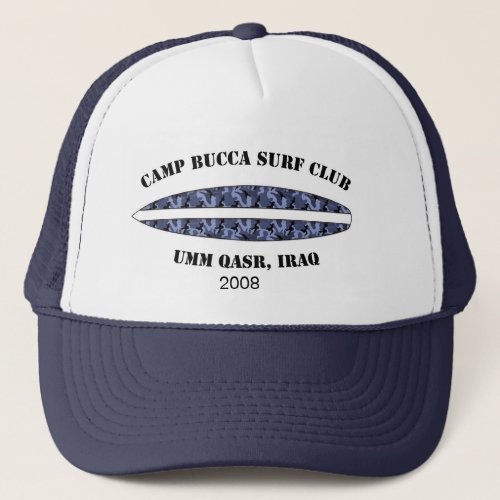 Camp Bucca Baseball cap _ blue camo surf club logo