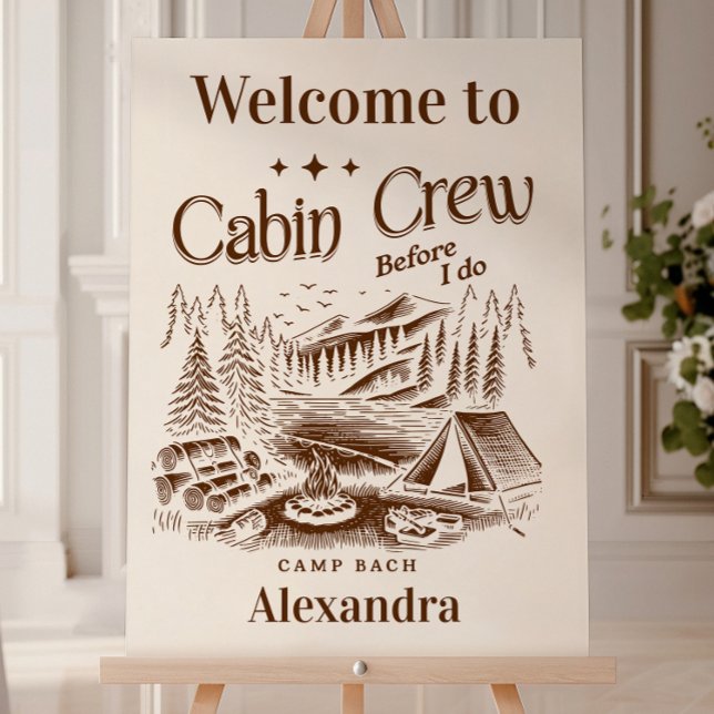 Camp Cabin Crew Before Bachelorette Foam Board (Creator Uploaded)