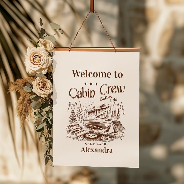 Camp Cabin Crew Before Bachelorette Hanging Tapestry (Creator Uploaded)