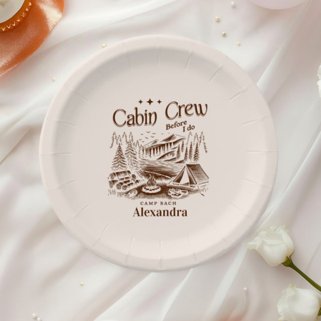 Camp Cabin Crew Before Bachelorette Paper Plates (Creator Uploaded)
