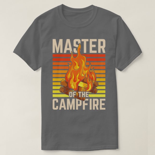 Camp Campfire Master Funny Outdoor Camper Nature C T-Shirt (Design Front)