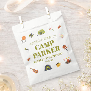 Camp Camping Camper Birthday Party Favor Bag
