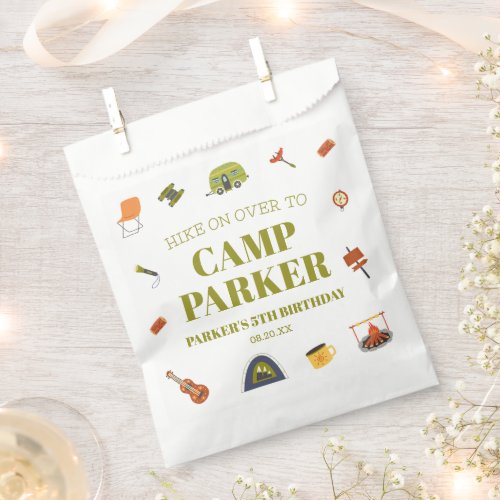 Camp Camping Camper Birthday Party Favor Bag