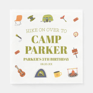 Camp Camping Camper Birthday Party Napkins