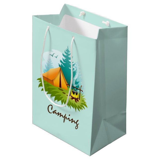 Camp Camping Design Gift Bag (Front Angled)