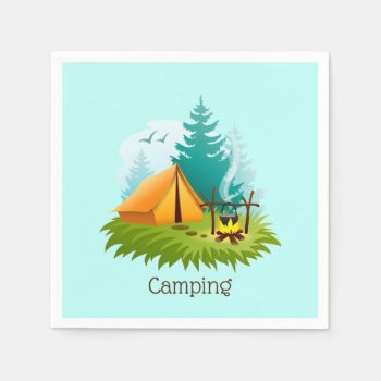 Camp Camping Design Paper Napkins by SjasisSportsSpace at Zazzle