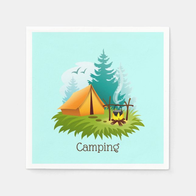 Camp Camping Design Paper Napkins (Front)