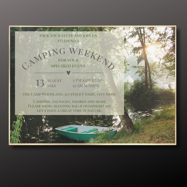 Camp Camping Weekend card Invitation (Creator Uploaded)