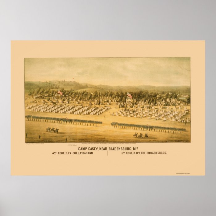 Camp Casey and Fort Lincoln near Bladensburg 1861 Posters