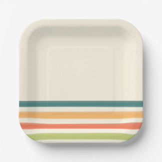 Camp chaos retro stripe paper plates