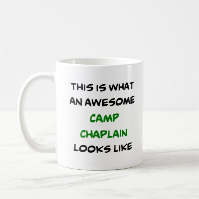 camp chaplain, awesome coffee mug (Left)