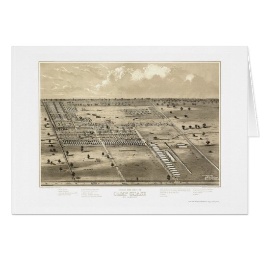 Camp Chase, OH Panoramic Map - ca. 1863 Cards (Front Horizontal)