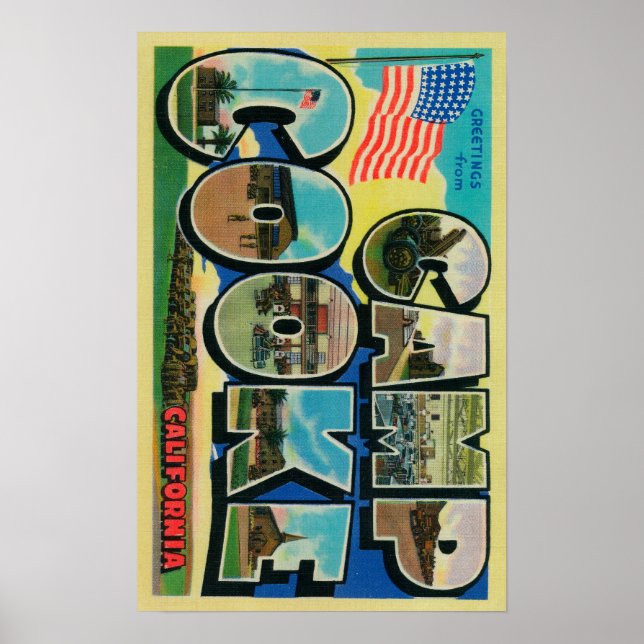 Camp Cooke, California - Large Letter Scenes Poster (Front)