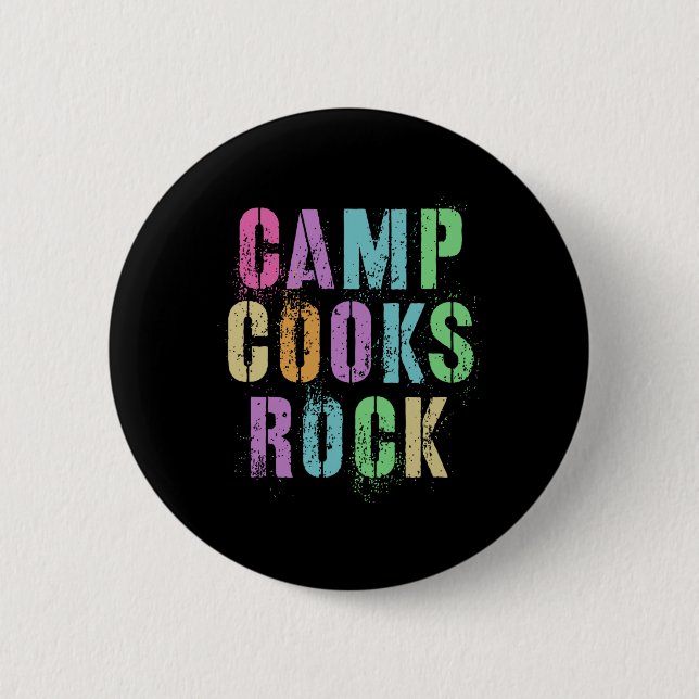 Camp Cooks Rocks Funny Campground Chef Crew Campsi Button (Front)