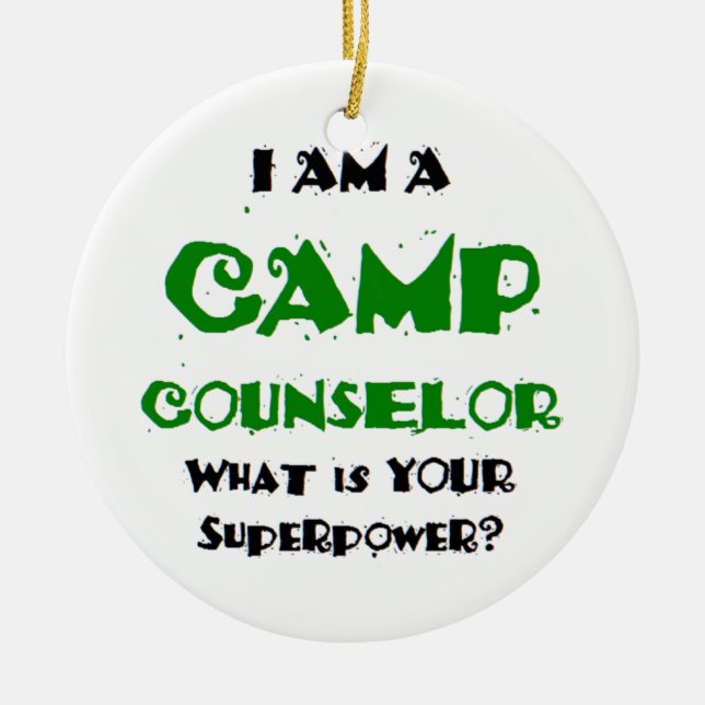 camp counselor ceramic ornament (Front)