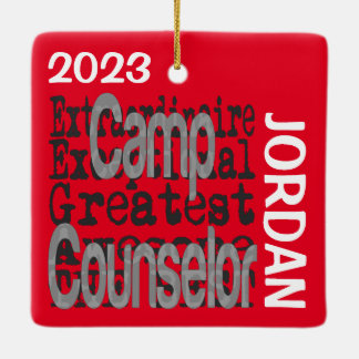 Camp Counselor Extraordinaire CUSTOM Ceramic Ornament