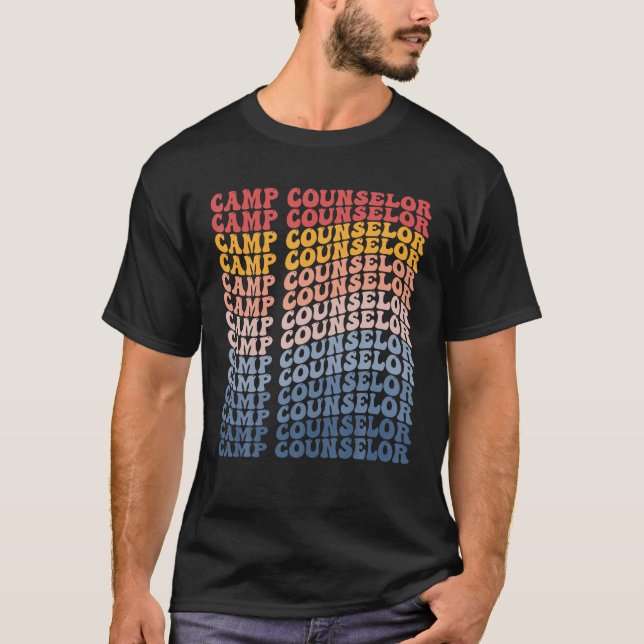 Camp Counselor Groovy Retro T Shirt (Front)