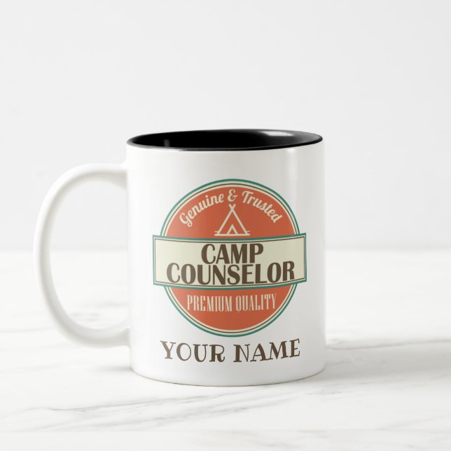 Camp Counselor Personalized Two-Tone Coffee Mug (Left)