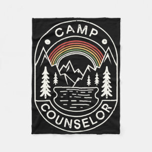 Camp Counselor Shirt Camper Summer Camping Staff 2 Fleece Blanket