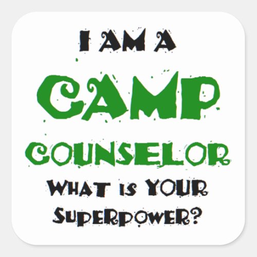 camp counselor square sticker