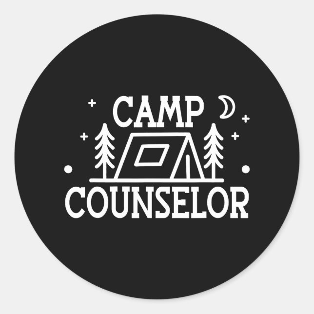 Camp Counselor Staff minimal Classic Round Sticker (Front)