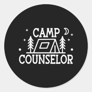 Camp Counselor Staff minimal Classic Round Sticker