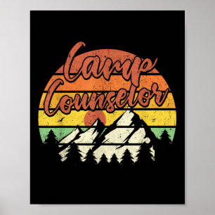 Camp Counselor Staff Summer Outdoor Sunset Camping Poster
